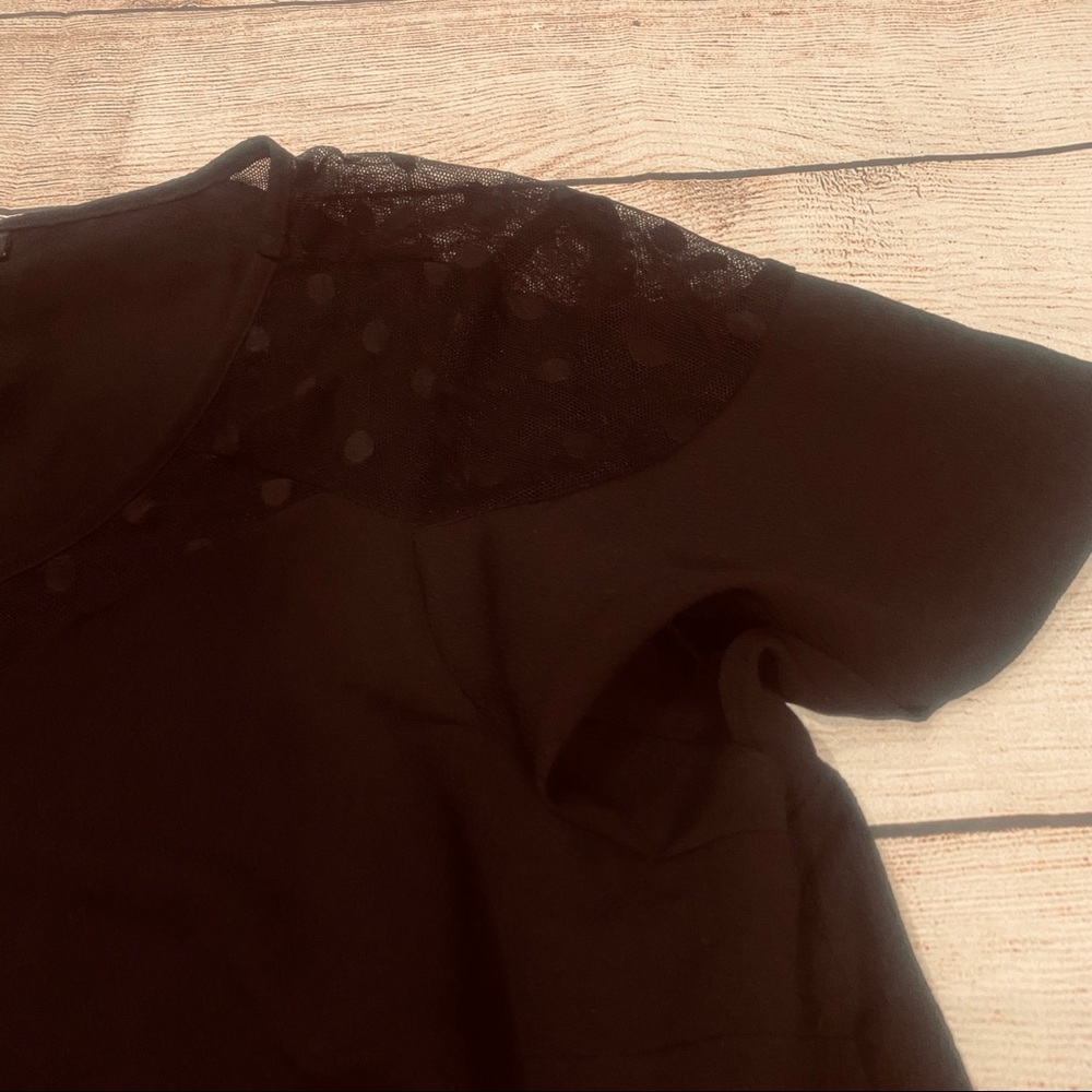 Torrid Crepe Mesh Dot Flutter Sleeve Top - image 6